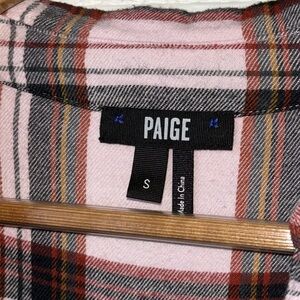 PAIGE PINK FLANNEL BUTTON DOWN SHIRT